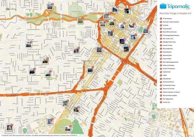 Houston sights map