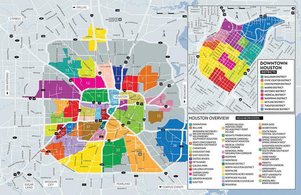 Houston neighborhoods map