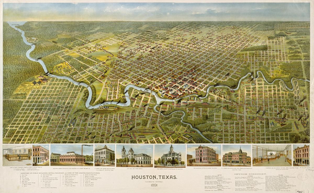 Houston antique map